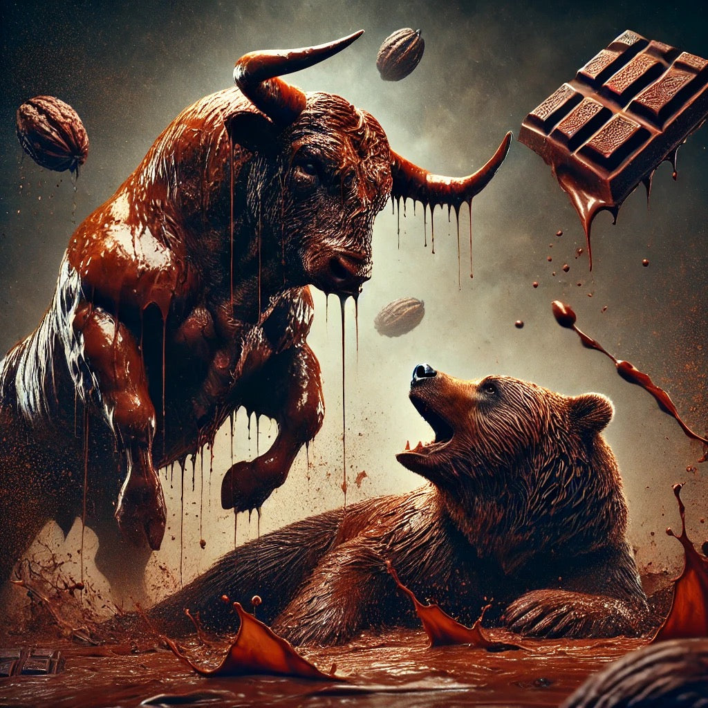 the traders' chocolate clash, thanks to Dall-E ai